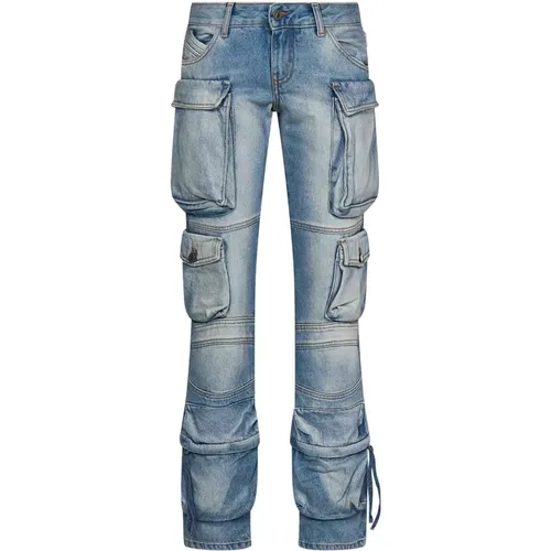 Blaue Gewaschene Denim Cargo Jeans - The Attico - Modalova