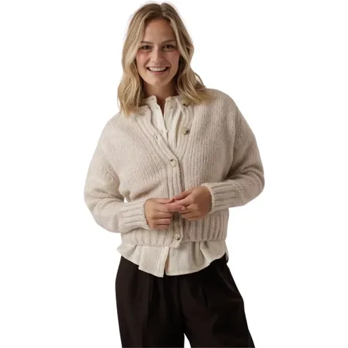 Chunky Strick Bomber Cardigan , Damen, Größe: S - By-Bar - Modalova