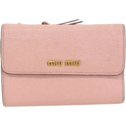 Pre-owned Leather wallets , female, Sizes: ONE SIZE - Miu Miu Pre-owned - Modalova