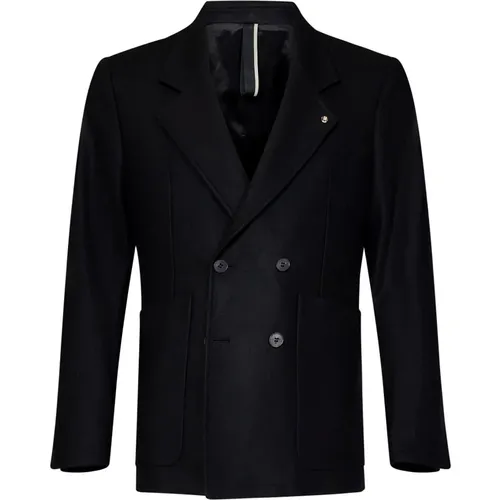 Wool Cashmere Lapel Coat , male, Sizes: 2XL, M, L, 3XL - Low Brand - Modalova