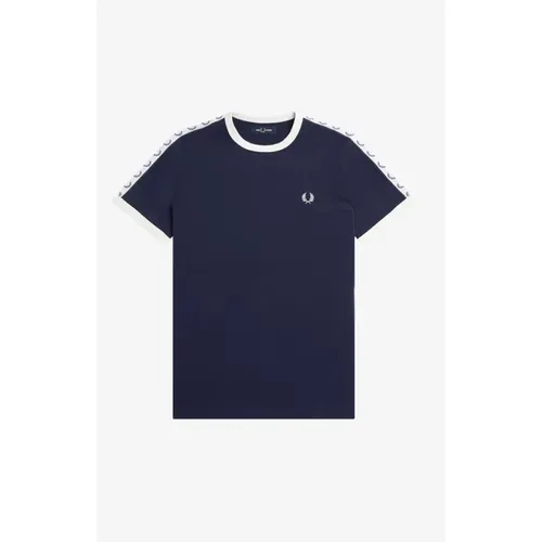 Taped Ringer T-Shirt Carbon , male, Sizes: M, 3XL, 2XL, L, S - Fred Perry - Modalova