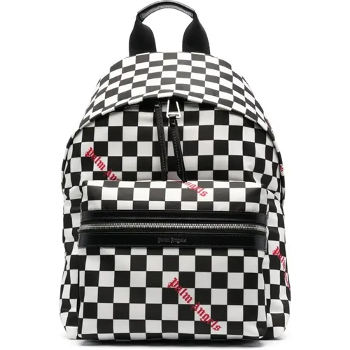 Damier Check Logo Backpack , male, Sizes: ONE SIZE - Palm Angels - Modalova