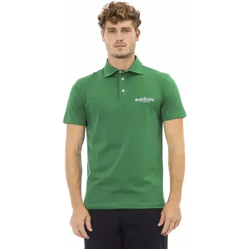 Grünes Trend Polo Shirt aus Baumwolle , Herren, Größe: M - Baldinini - Modalova