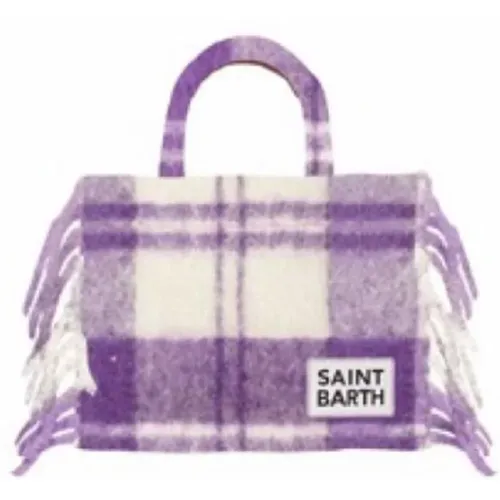 Plaid Fringe Handbag , unisex, Sizes: ONE SIZE - MC2 Saint Barth - Modalova