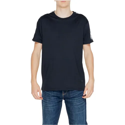 Schwarzes Baumwoll-Rundhals-T-Shirt , Herren, Größe: L - Moschino - Modalova