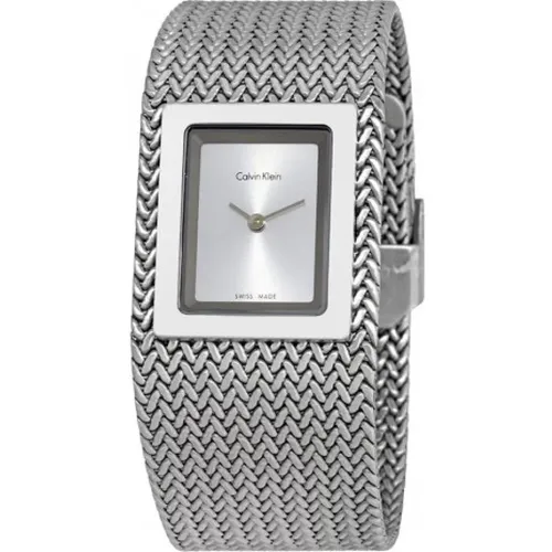 Silver Quartz Watch, Waterproof, Milanese Strap , female, Sizes: ONE SIZE - Calvin Klein - Modalova