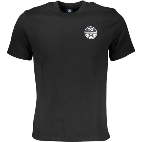 Schwarzes T-Shirt mit Logo-Druck - North Sails - Modalova