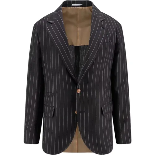Men's Clothing Blazer Ss24 , male, Sizes: L - BRUNELLO CUCINELLI - Modalova