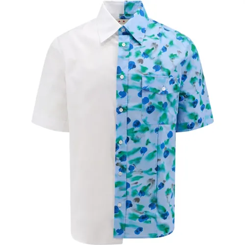 Floral Print Cotton Shirt , male, Sizes: L, XL - Marni - Modalova