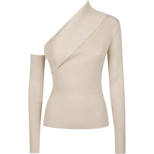 Crema Asymmetrical Sweater , female, Sizes: S, XS - Federica Tosi - Modalova
