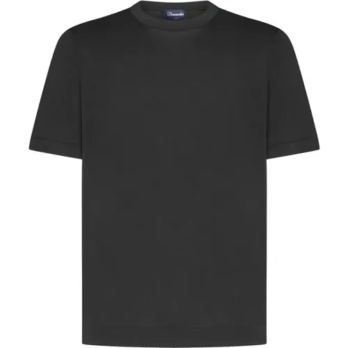 Kurzarm Strick T-Shirt , Herren, Größe: 2XL - Drumohr - Modalova