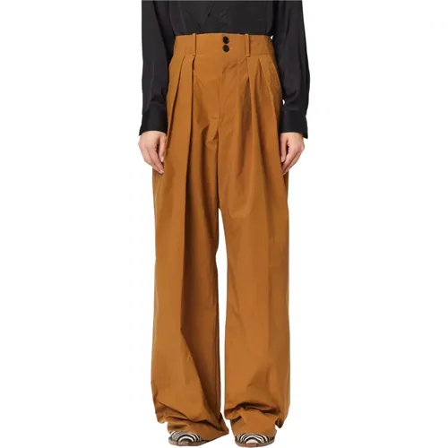 Classic Camel Boyfriend Trouser , female, Sizes: 3XS, M, 2XS - Plan C - Modalova