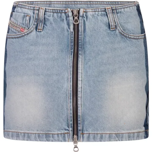 Denim Mini Skirt , female, Sizes: W25, W27 - Diesel - Modalova