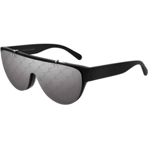 Sc0211S Schwarze Silberne Sonnenbrille , Herren, Größe: 53 MM - Stella Mccartney - Modalova