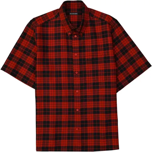 Rotes Hemd aus Wollmischung für Herren , Herren, Größe: M - Balenciaga - Modalova