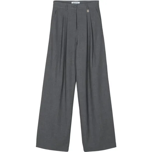 Grey Wide Leg Trousers , female, Sizes: S, L, M - Blugirl - Modalova