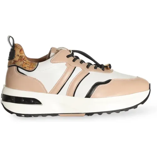 Nude Sneakers mit Geo Classic Print , Damen, Größe: 35 EU - Alviero Martini 1a Classe - Modalova