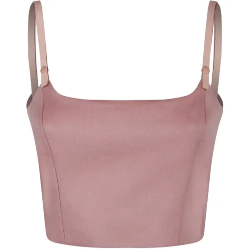 Rosa Wolle Kaschmir Crop Top - Max Mara - Modalova