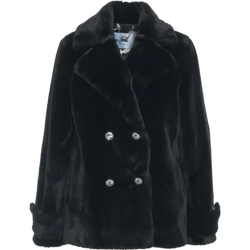 Faux Fur Doppelreihige Jacke - Blugirl - Modalova