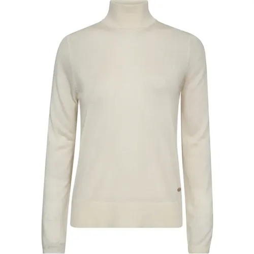 Soft Knit Highneck Sweater Ecru , female, Sizes: XL, XS, L, S, M - MOS MOSH - Modalova