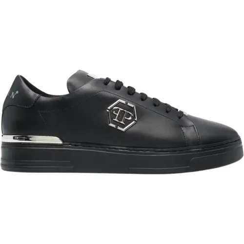 Leather Lo-Top Sneaker Hexagon , male, Sizes: 9 UK - Philipp Plein - Modalova