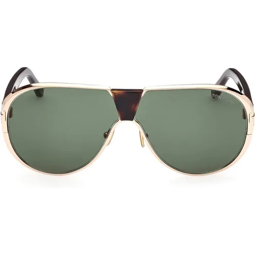 Klassische Piloten Sonnenbrille Grüne Gläser - Tom Ford - Modalova