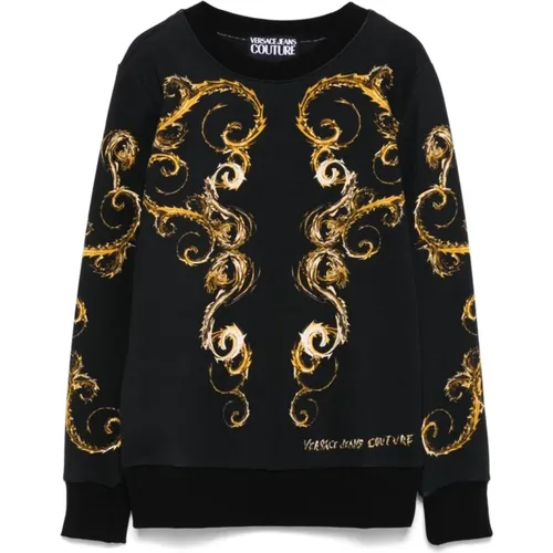 Barocco Print Pullover Schwarz,Pullover - Versace Jeans Couture - Modalova