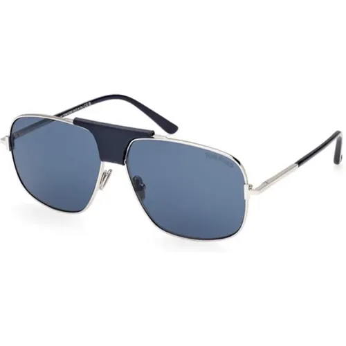 Blaue Glänzende Palladium Sonnenbrille Modell Ft1096 - Tom Ford - Modalova
