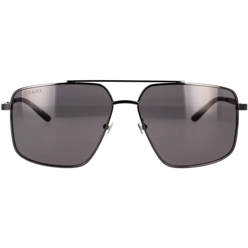 Classic and Sophisticated Sunglasses with Geometric Design , male, Sizes: 60 MM - Gucci - Modalova