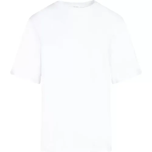 Weiße Baumwoll-T-Shirt Rundhals , Damen, Größe: M - The Row - Modalova