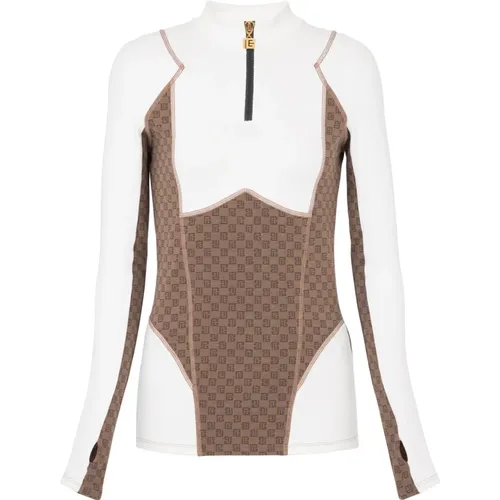 Technisches Top mit ini-onogramm , Damen, Größe: XS - Balmain - Modalova