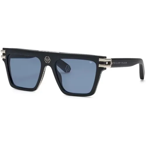 Matt/Sandblasted Blue Sunglasses , female, Sizes: 56 MM - Philipp Plein - Modalova