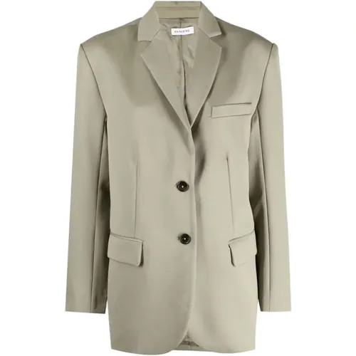 Khaki Wool Oversize Blazer , Damen, Größe: M - Anine Bing - Modalova