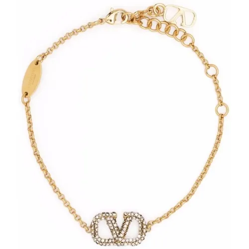 Goldenes VLogo Swarovski Crystal Charm Armband - Valentino Garavani - Modalova