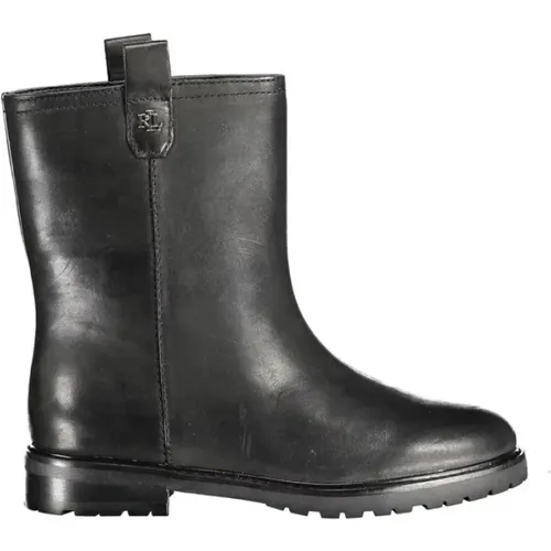 Schwarze Polyesterstiefel mit Kontrastdetails , Damen, Größe: 39 EU - Ralph Lauren - Modalova