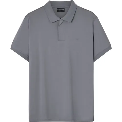 Grey Cotton Polo T-shirts , male, Sizes: L, XL - Emporio Armani - Modalova