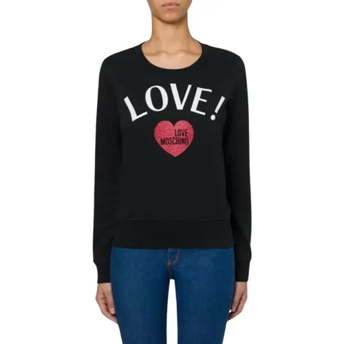 Herzdruck Baumwoll-Sweatshirt - Love Moschino - Modalova