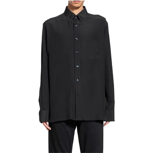 Satin Fluid Fit Shirt , male, Sizes: 3XL, XL, 3XS, 2XL - Tom Ford - Modalova