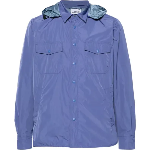 Hooded Polyester Jacket with Pockets , male, Sizes: L, M, XL - Aspesi - Modalova