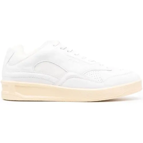 Weiße Leder Low Top Sneakers,Stylische Herren-Sneaker - Jil Sander - Modalova