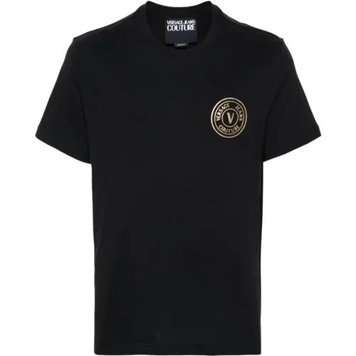 V-Emblem T-shirts and Polos , male, Sizes: L, 2XL, S, XL, M - Versace Jeans Couture - Modalova