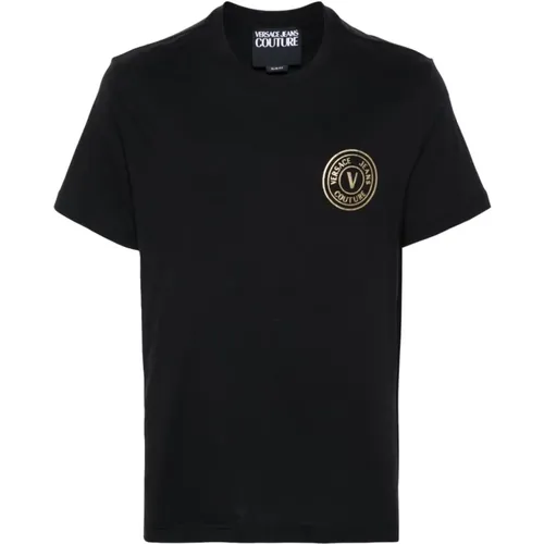 V-Emblem T-shirts and Polos , male, Sizes: L, 2XL, XL, M - Versace Jeans Couture - Modalova