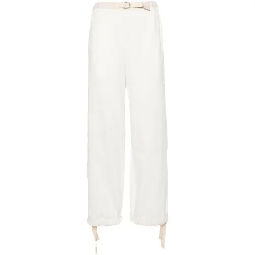 Cotton Trousers with Belted Waist , female, Sizes: S - Jil Sander - Modalova