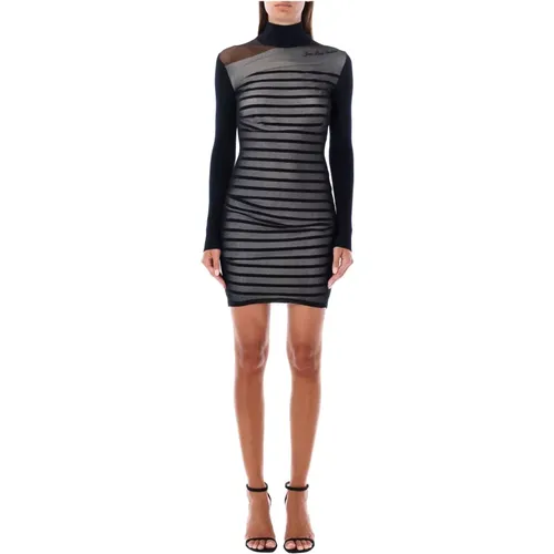 Striped Ribbed Mini Dress Navy White , female, Sizes: S, M - Jean Paul Gaultier - Modalova