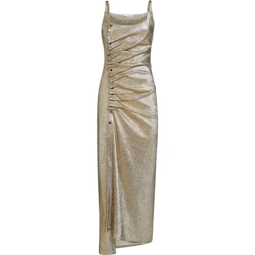 Golden Dress for Women Aw23 , female, Sizes: S, M - Paco Rabanne - Modalova