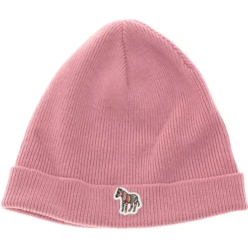 Embroidered Zebra Wool Beanie Hat , female, Sizes: ONE SIZE - Paul Smith - Modalova