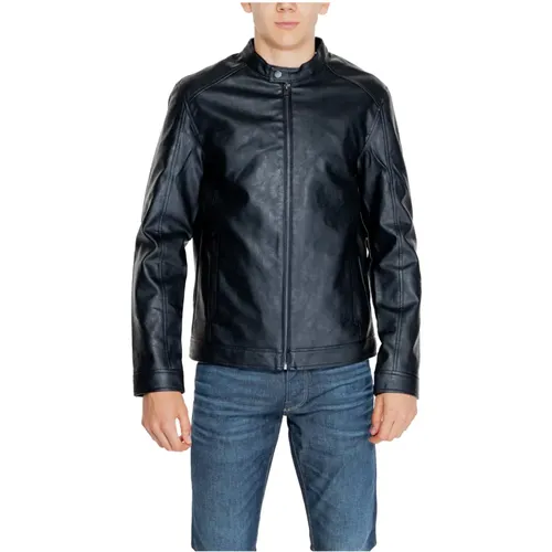 Stylische Herren PU Jacke , Herren, Größe: 2XL - jack & jones - Modalova