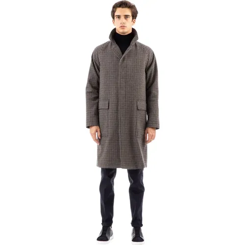 MultiColour Wool Coat Pied Poule , male, Sizes: L - Tagliatore - Modalova