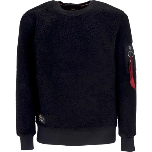 Gemütlicher Teddy Crewneck Sweatshirt , Herren, Größe: L - alpha industries - Modalova