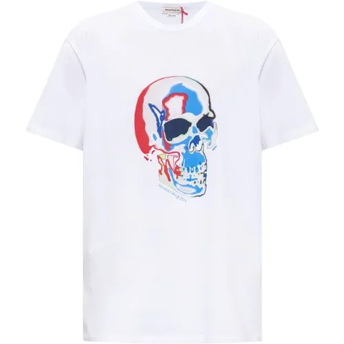 T-shirt with logo , male, Sizes: L, S, M, XL - alexander mcqueen - Modalova